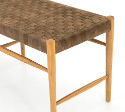 Thomas Woven Leather Bench