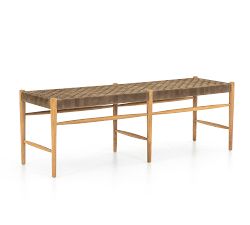 Thomas Woven Leather Bench