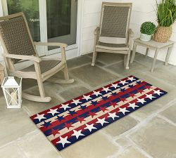 Red White And Blue Stars Doormat