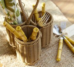 Faux Bamboo Outdoor 12-Piece Flatware Set