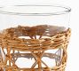 Handwoven Wicker and Glass Tumblers - Set of 4