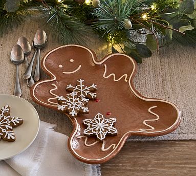 Mr. Spice Gingerbread Stoneware Serving Platter | Pottery Barn