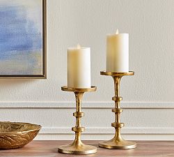 Open Box: Fia Short Pillar Candleholders - Set of 2
