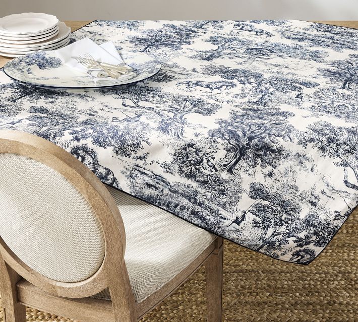 Brandon Maxwell Groveland Toile Reversible Table Throw | Pottery Barn