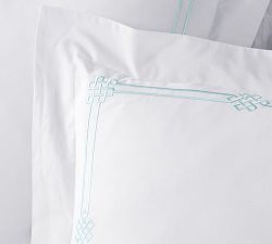Emilia Embroidered Organic Percale Sham