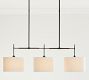 Linen Drum Shade Linear Chandelier (43")