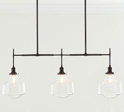 Schoolhouse Glass Linear Chandelier (43")
