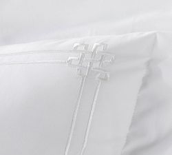 Emilia Embroidered Organic Percale Sham