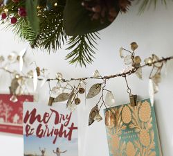 Light Up Rustic Leaf Cardholder Garland