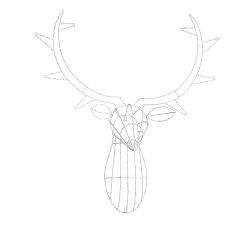 Lit Deer Head Wall Art