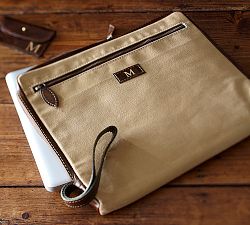 Saddle Canvas Zipper Laptop Sleeve