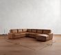 Big Sur Square Arm Leather Power Reclining 6-Piece Chaise Sectional (152"-164")