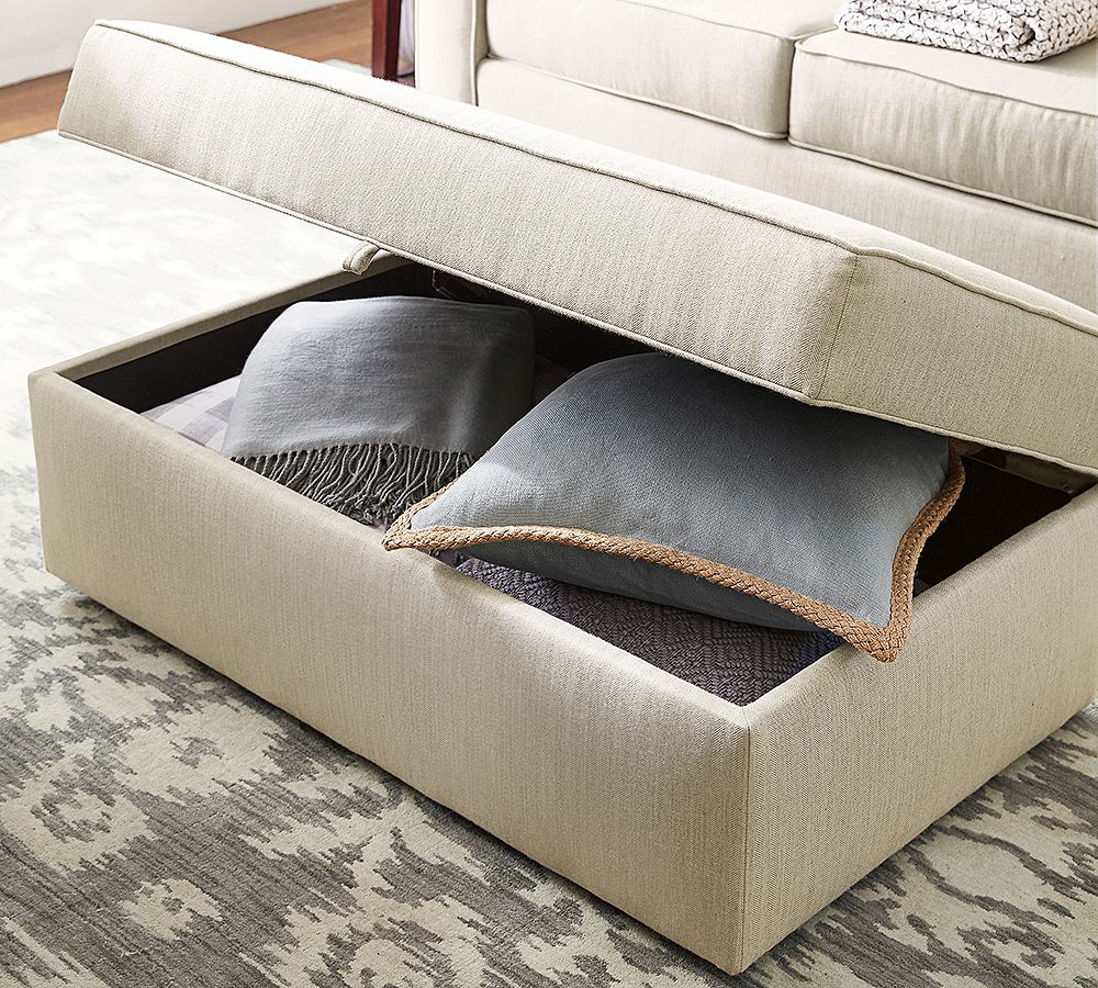 Buchanan Cocktail Storage Ottoman by Pottery Barn