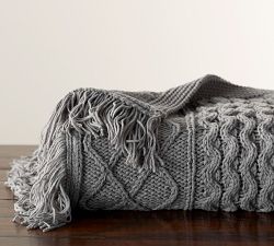 Cable Fringe Throw