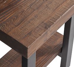 Griffin Rectangular Reclaimed Wood End Table with Shelf