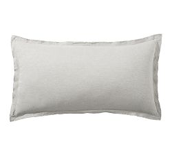 Open Box: Belgian Flax Linen Double Flange Sham, King Set of 2 - Soft Gray