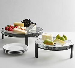 Slab Glass Serving Pedestals