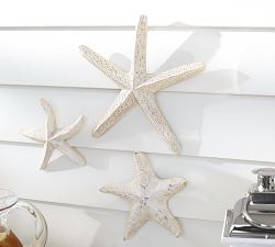 Carved Wood Starfish Set