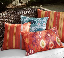 Leticia Ikat Print Outdoor Lumbar Pillow