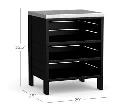 Pottery Barn Malibu Metal Outdoor Kitchen Refrigerator Cabinet - Thumbnail 4