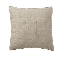 Open Box: European Flax Linen Waffle Quilted Sham, Euro Set of 2 - Dark Flax