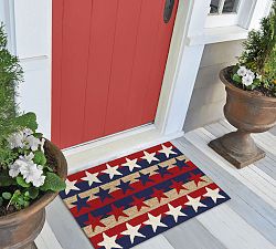 Red White And Blue Stars Doormat