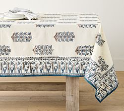 Rita Block Print Organic Cotton Tablecloth
