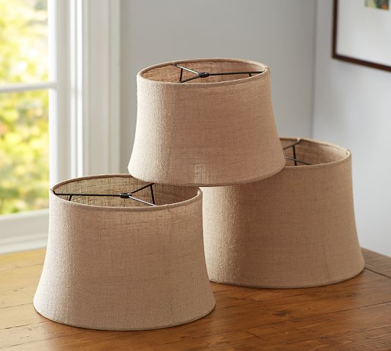 Burlap Sheer Tapered Drum Lamp Shade (11"-14'')
