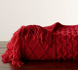 Cable Fringe Throw