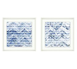Dusty Denim Chevron Framed Print