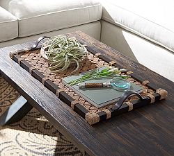 Large Flat Weave Rope Tray