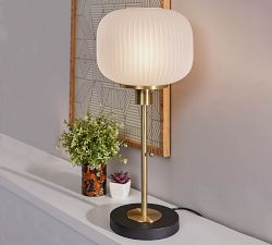 Nausica Ribbed Glass Table Lamp (14")