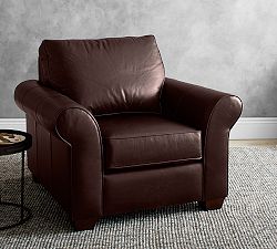 PB Comfort Roll Arm Leather Chair