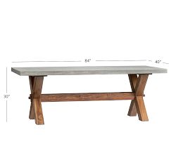 Abbott Concrete &amp; Acacia Outdoor Dining Table (84")