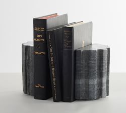 Black Marble Book Ends - Set of 2