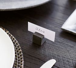 Black Marble Cube Place Card Holders, Set of 4