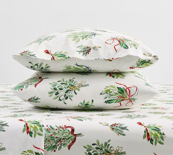 Mistletoe Organic Percale Pillowcases - Set of 2