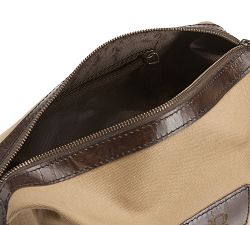Saddle Leather &amp; Canvas Toiletry Case