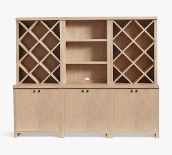Modern Farmhouse Glass Cabinet with Wine Storage - Thumbnail 2
