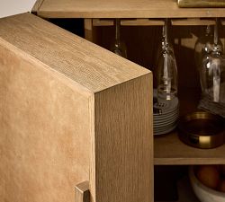 Modern Heirloom Leather Bar Cabinet (36")