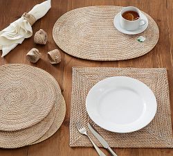 Tava Handwoven Rattan Square Placemats