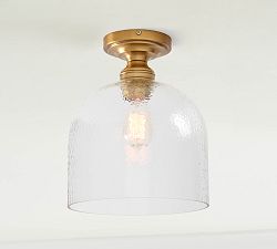 Textured Glass Flush Mount (10")