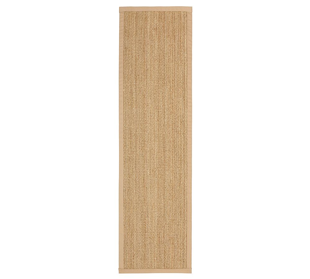 Custom Color-Bound Seagrass Rug - Natural Border, 8' x 3'