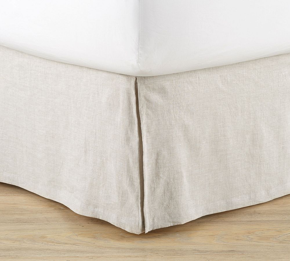 Belgian Flax Linen Bed Skirt - Flax, Queen