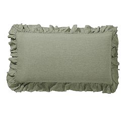 Open Box: Belgian Flax Linen Fringe Ruffle Sham, King, Set of 2-Loden
