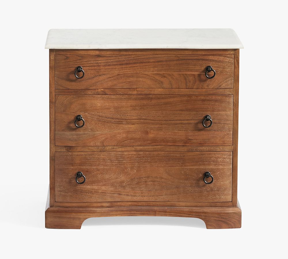 Scarlett Marble Nightstand (28") - Brogan Brown, 28", Set of 2