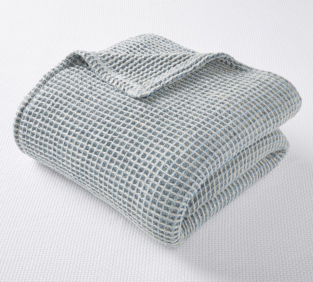 Waffle Weave Blanket - Chambray, King/Cal. King