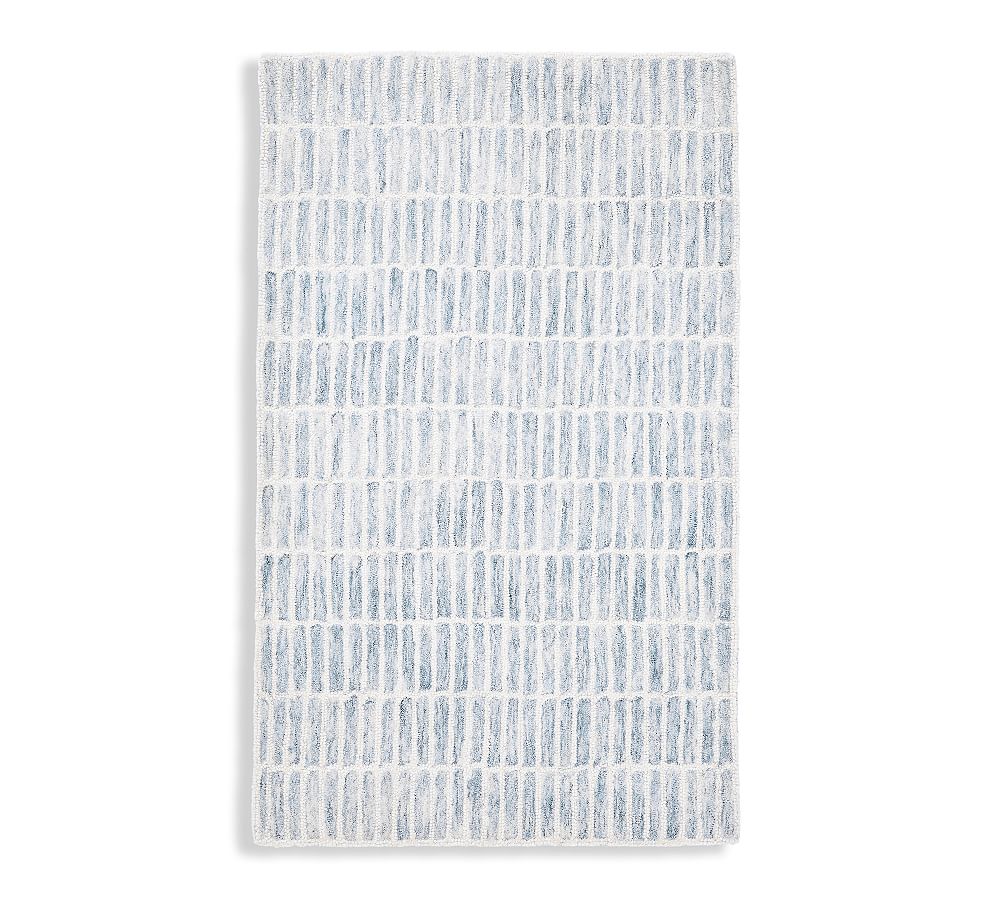 Capitola Hand-Tufted Wool Rug - Mineral Blue, 5' x 8'