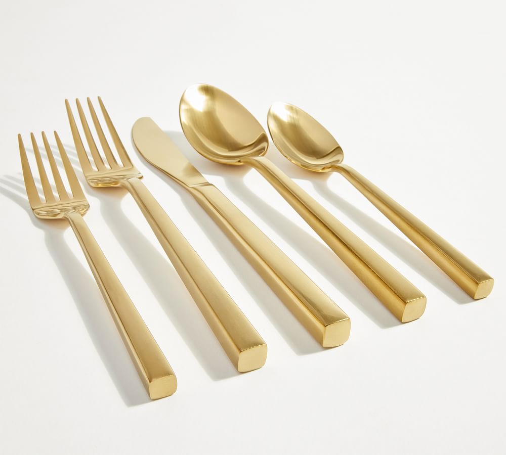Luna Flatware Sets 5-Piece Set Brushed Gold