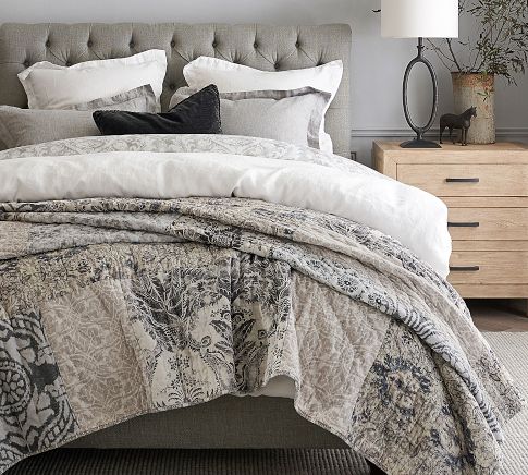 Tessa Handcrafted Cotton Linen Patchwork Quilt